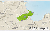 Physical 3D Map of Tunis, shaded relief outside