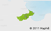 Physical 3D Map of Tunis, single color outside