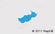 Political 3D Map of Tunis, cropped outside