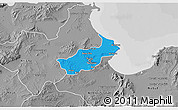 Political 3D Map of Tunis, desaturated