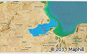 Political 3D Map of Tunis, satellite outside