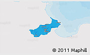 Political 3D Map of Tunis, single color outside