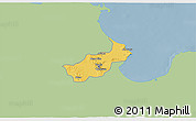 Savanna Style 3D Map of Tunis, single color outside
