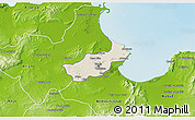 Shaded Relief 3D Map of Tunis, physical outside