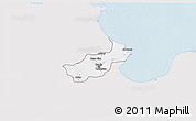 Silver Style 3D Map of Tunis, single color outside