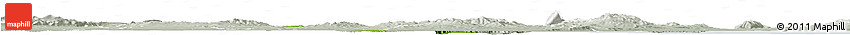 Physical Horizon Map of Tunis, lighten, semi-desaturated