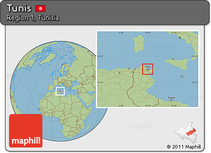 Savanna Style Location Map of Tunis