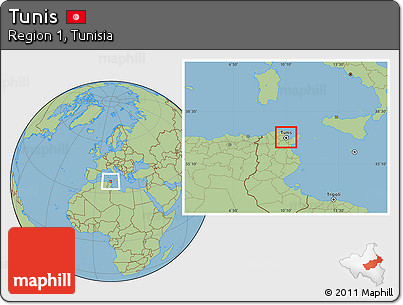 Savanna Style Location Map of Tunis