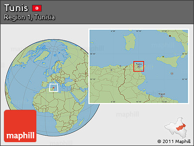 Savanna Style Location Map of Tunis