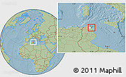 Savanna Style Location Map of Tunis, highlighted parent region, hill shading