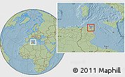 Savanna Style Location Map of Tunis, hill shading