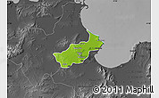 Physical Map of Tunis, darken, desaturated