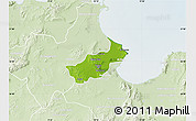 Physical Map of Tunis, lighten