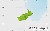 Physical Map of Tunis, single color outside