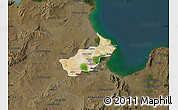 Satellite Map of Tunis, darken