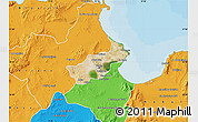 Satellite Map of Tunis, political outside