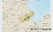 Satellite Map of Tunis, shaded relief outside