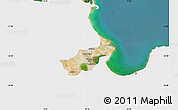 Satellite Map of Tunis, single color outside