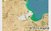 Shaded Relief Map of Tunis, satellite outside