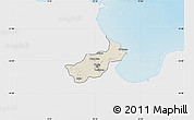 Shaded Relief Map of Tunis, single color outside