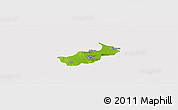 Physical Panoramic Map of Tunis, cropped outside