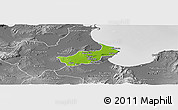Physical Panoramic Map of Tunis, desaturated