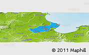 Political Panoramic Map of Tunis, physical outside