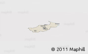 Shaded Relief Panoramic Map of Tunis, cropped outside
