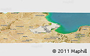 Shaded Relief Panoramic Map of Tunis, satellite outside