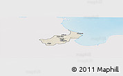 Shaded Relief Panoramic Map of Tunis, single color outside