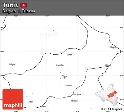 Blank Simple Map of Tunis