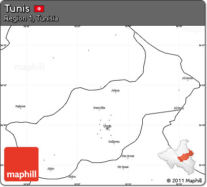 Blank Simple Map of Tunis