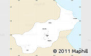 Classic Style Simple Map of Tunis, single color outside