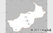 Gray Simple Map of Tunis, cropped outside