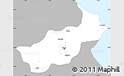 Gray Simple Map of Tunis, single color outside