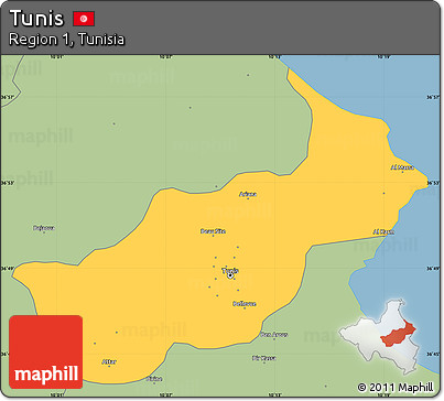Savanna Style Simple Map of Tunis