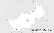 Silver Style Simple Map of Tunis, cropped outside
