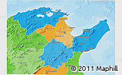 Political Shades 3D Map of Region 2