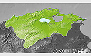 Physical 3D Map of Bizerte, darken, desaturated