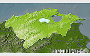 Physical 3D Map of Bizerte, darken