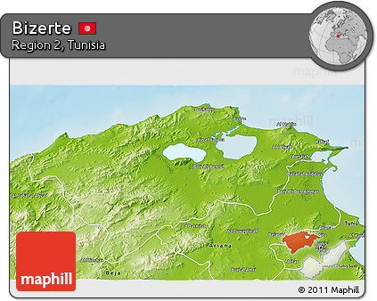 Physical 3D Map of Bizerte