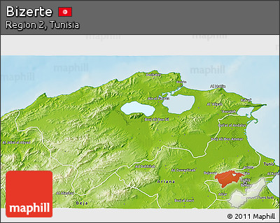 Physical 3D Map of Bizerte