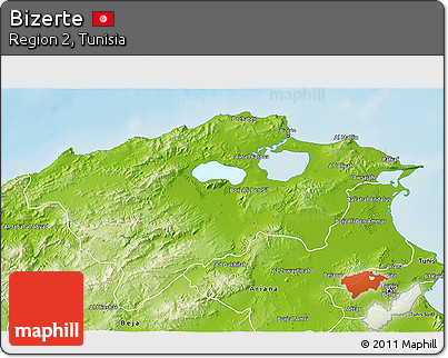 Physical 3D Map of Bizerte