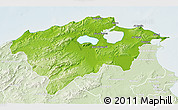 Physical 3D Map of Bizerte, lighten