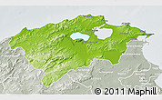 Physical 3D Map of Bizerte, lighten, semi-desaturated