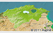 Physical 3D Map of Bizerte, satellite outside