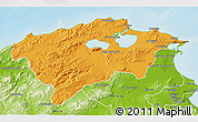 Political 3D Map of Bizerte, physical outside