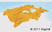 Political 3D Map of Bizerte, single color outside