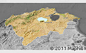 Satellite 3D Map of Bizerte, desaturated