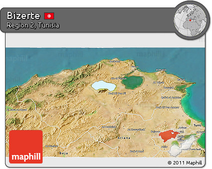 Satellite 3D Map of Bizerte